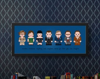 Clue Modern Cross Stitch Pattern PDF | Movies Cross Stitch Chart | Movie Quotes Cross Stitch Design | Murder, Madness, Mystery, Mayhem | DIY