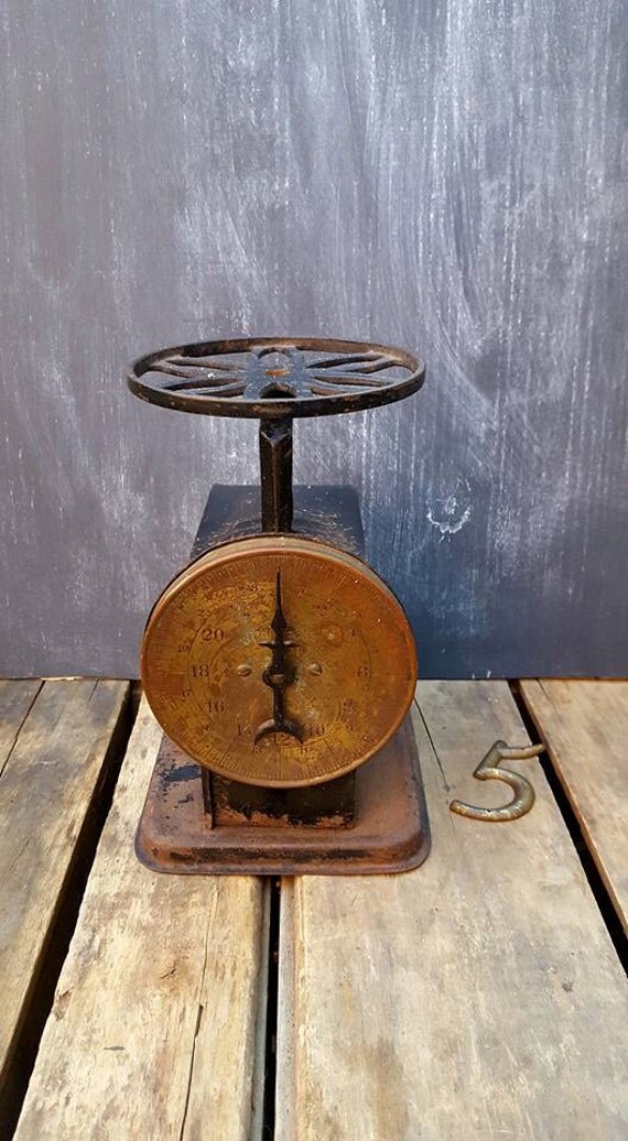 Antique Kitchen Scale With Brass Face Warranted