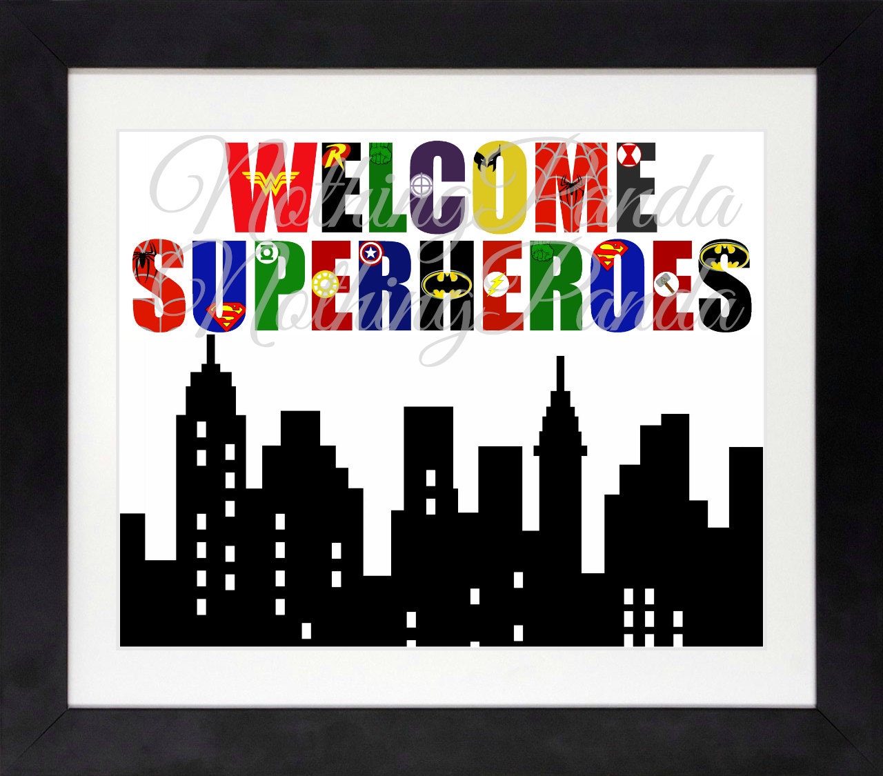 Superhero Birthday Sign Welcome Superheroes Superhero