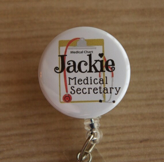 Personalized Medical Secretary Badge Holder ID Badge