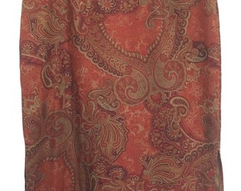 90s PAISLEY Mid length Skirt | by SANJOY USA | size Medium