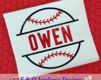 Split Baseball Applique Design - Baseball Applique Design - Baseball Embroidery Design - Softball Applique Design - Digital Design