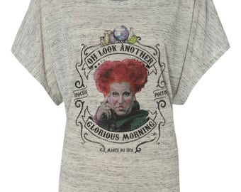 Winifred Sanderson Another Glorious morning halloween hocus pocus on shirt, tee, sweatshirt, pullover, tank, flowy racerback dolman