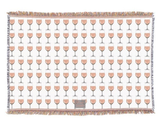 Rose All Day Wine Glass Throw Blanket