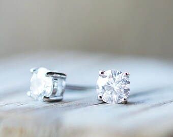 Diamond Stud Earrings Gold Stud Earrings White Gold Stud Earrings Sterling Silver Stud Earrings Gold Vermeil Earrings White Gold Earrings