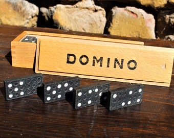 Dominoes - Wooden Dominoes - Vintage Domino Set - Wood Domino Set - Vintage Game - Kids Wooden Toy - Nar Mag