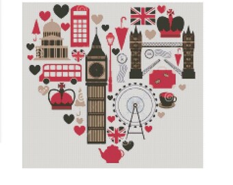 London cross stitch pattern, modern cross stitch pattern, big ben pattern, london cross stitch pattern, cross stitch patter london, pdf