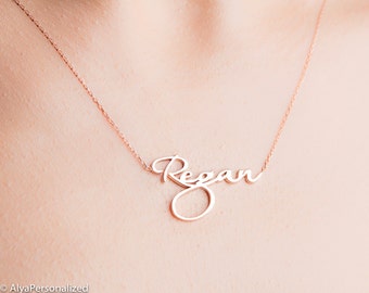 Statement Necklace - Personalized Necklace - Name Necklace Gold - Rose Gold Necklace - Christmas - Birthday Gift - Mother Of Bride Gift