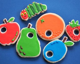 Very Hungry Caterpillar sugar cookies - 1 dozen