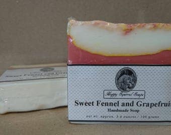 Sweet Fennel and Grapefruit Handmade Soap, Natural Skincare, Homemade Soap, UK, Bar Soap, Cold Process Soap, Exfoliating