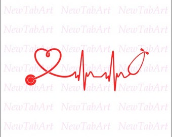 stethoscope svg rn svg nurse svg files Lpn DIY Vinyl Decal Heart Shaped Stethoscope svg files for cricut silhouette Vector files