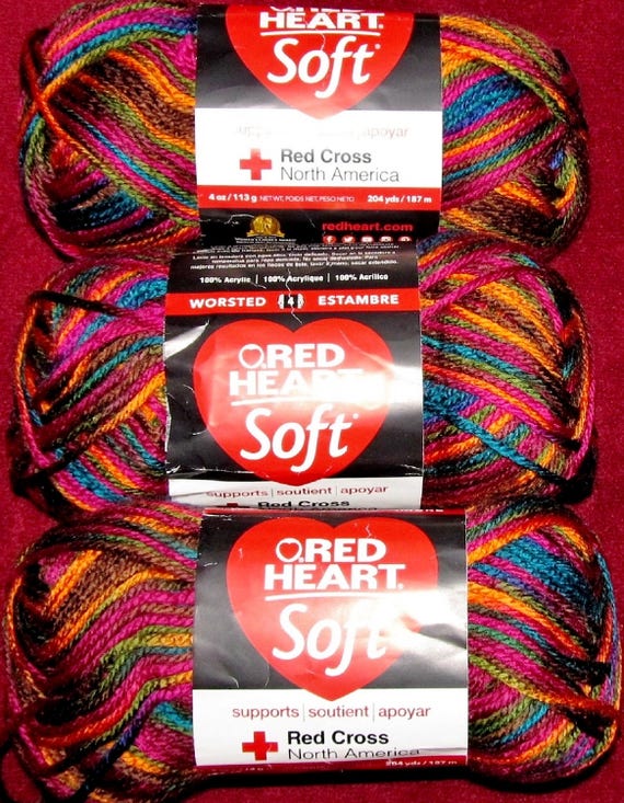 Download Red Heart Soft 100% Acrylic Medium Yarn, Article E728, Lot K2194 Color 9939 Jeweltone Rich Deep ...