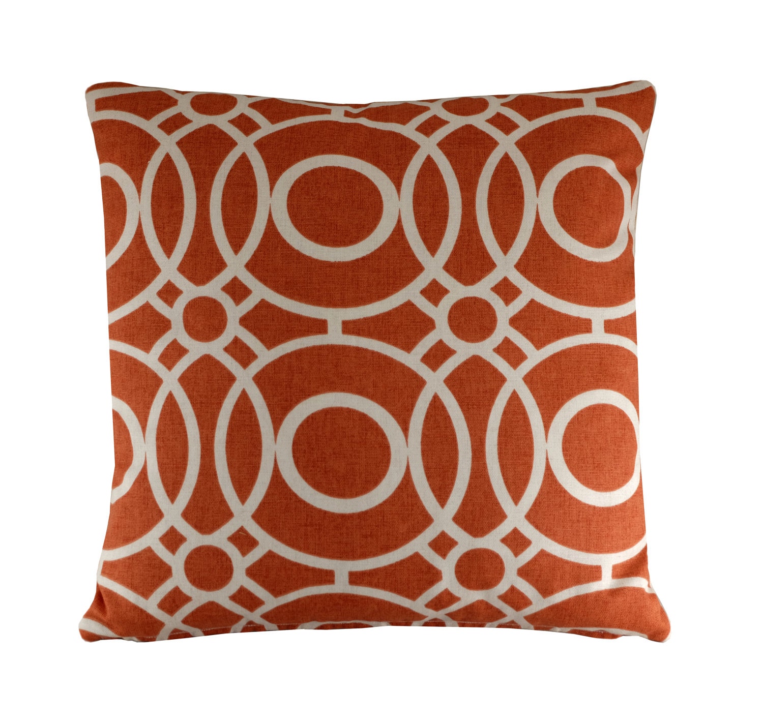 Red Geometric Pillow 16x16 Red and White Cushion Cover