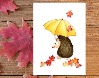 Fall Wall Art hedgehog wall art | etsy Fall Wall Art hedgehog wall art | etsy