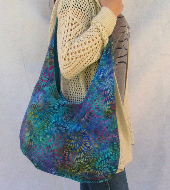 Hobo Bag Purse Fabric Tote Bag Over The Shoulder by Dianalynnbags