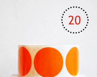 Gloss Orange {20} Dot Stickers {2.0in} Envelope Seals | Orange Stickers | Housewarming | Sweet 16 | Fun Gift Wrapping