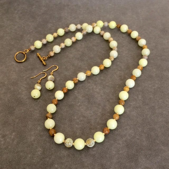 Yellow Necklace Set Long Yellow Necklace Set Long Yellow Bead