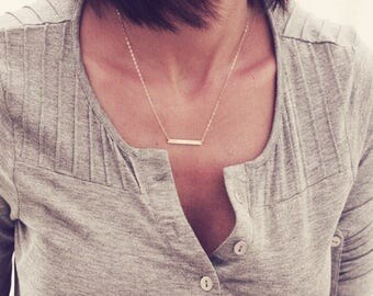 Skinny Bar Necklace / Straight Bar Necklace / Dainty Layered Necklace / Custom Bar Necklace / Gold, Rose Gold or Silver