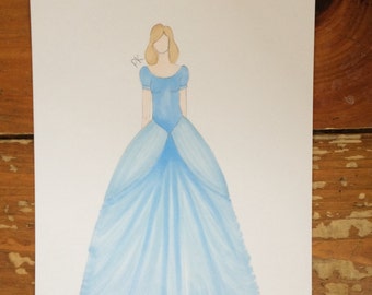 Items similar to Custom Cinderella Blue Ball Gown Dress ADULT 4 6 8 10 ...
