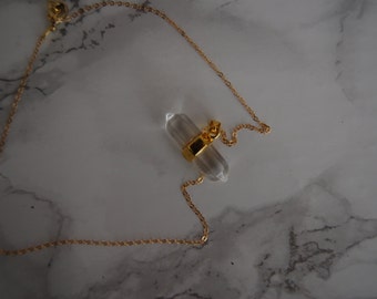 claro cristal cuarzo estilo gargantilla!!