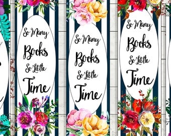 printable bookmarks download book quote booklover gift modern watercolour floral diy gift stocking stuffer for reader black white flowers