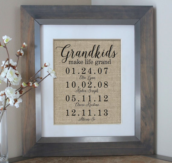 Grandkids Make Life Grand Sign Grandparents Gift Grandkids