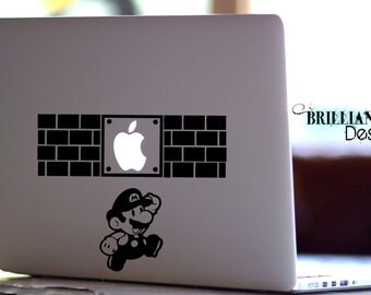 Super Mario, Super Mario Bros. Decal, Macbook Decal Macbook Sticker Mac Decal Mac Sticker,Decal for Apple Laptop Macbook Pro, Gift, Geekery