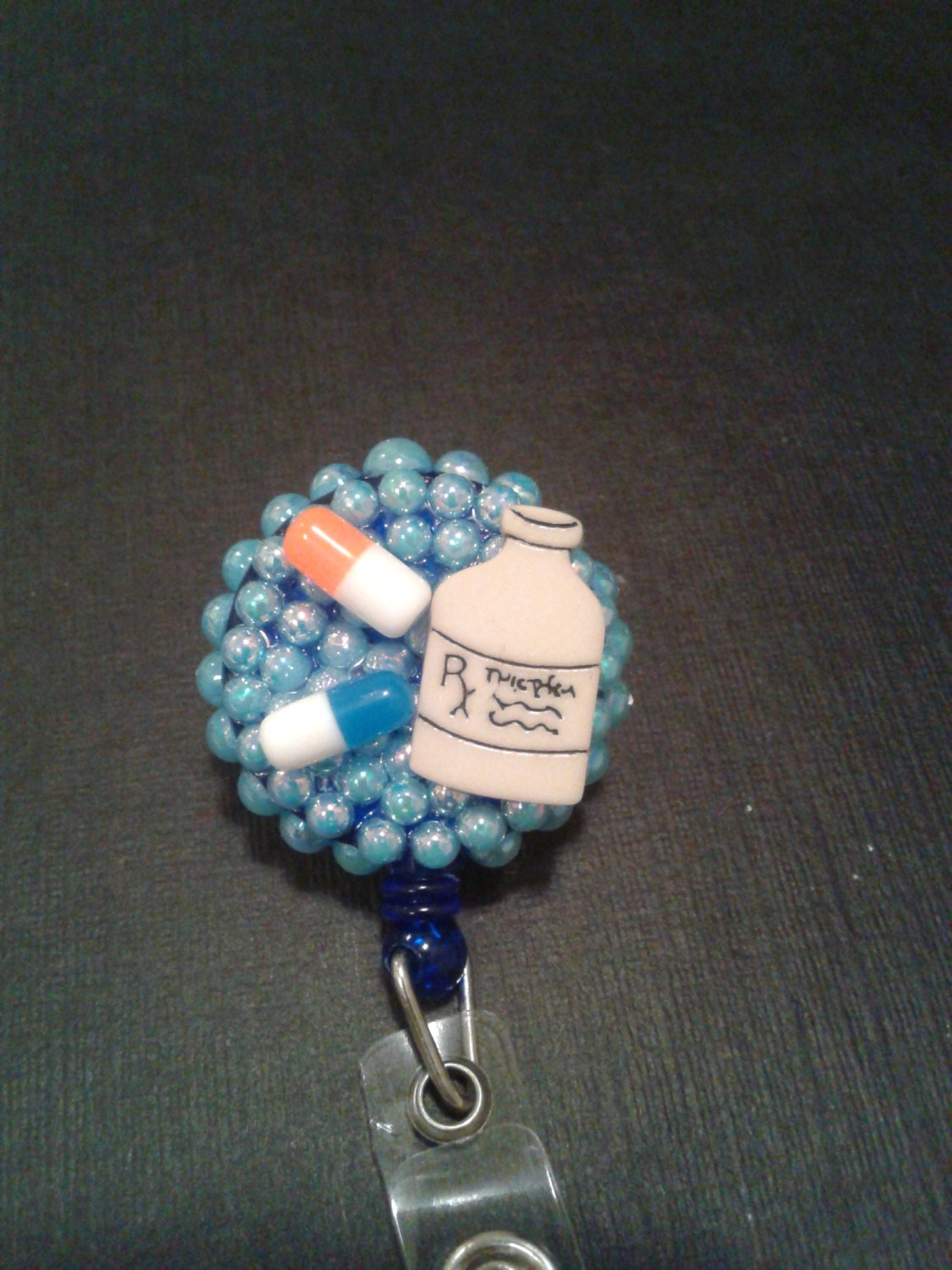 Pill Bottle Medicine Nurse ID Badge RN Reel Holder or Pen