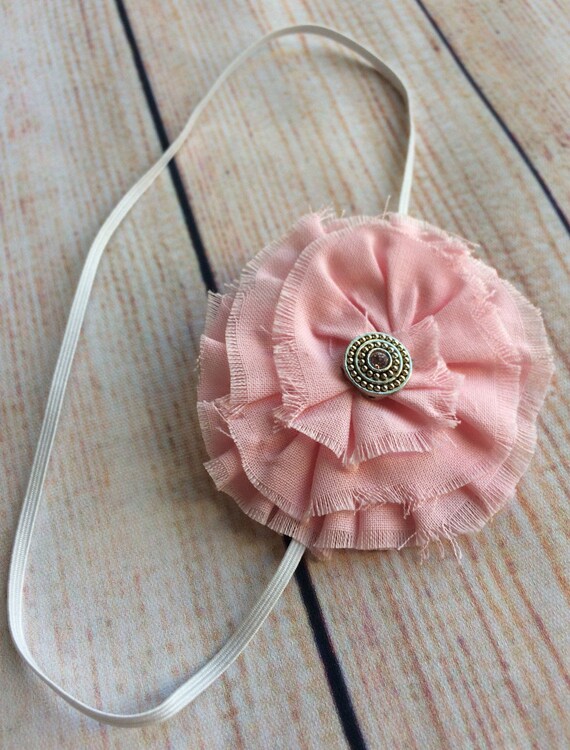 Light pink elastic headband with Rhinestone