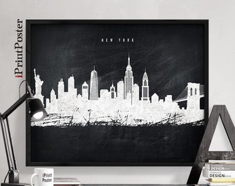 New York city poster, New York city print, New York city art, wall art, travel decor, art print, travel gift, iPrintPoster