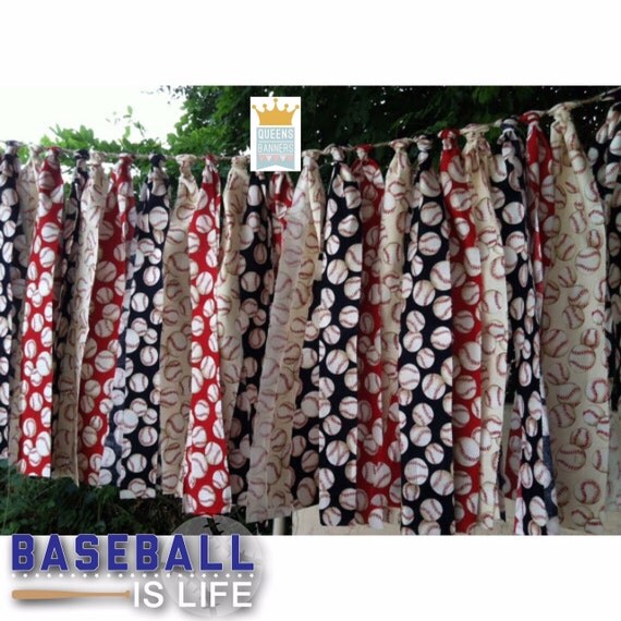 Items similar to Baseball Banner, Baseball Garland, Red White and Blue