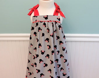 Minnie Mouse Dress - Minnie Dress - Vacation Dress - Girls Dress - Toddler Dress - Red Minnie Dress - Custom Dress - Summer Dress -