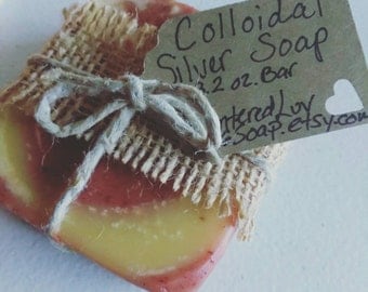 Organic Soap/Acne Soap/Essential Oil Soap/Colloidal Silver Soap/Soap Sample/Natural Soap/Handmade Soap/Cold Process Soap/Bar Soap/Gift
