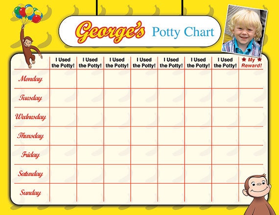 Curious George Potty Chart Potty Training Chart Potty