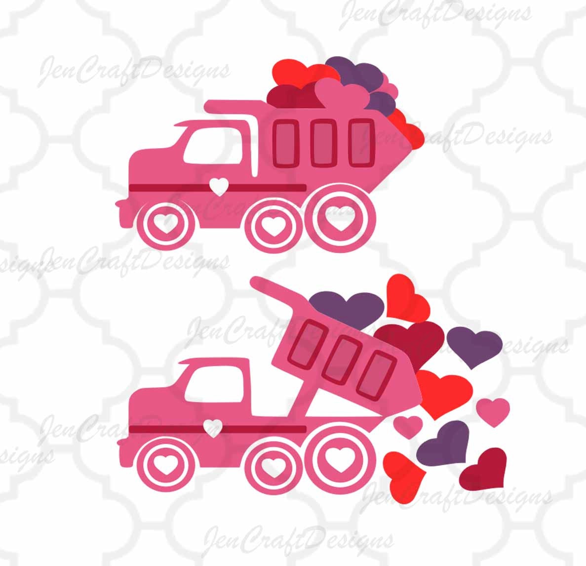 Download Valentine svg Hearts Dump Truck SVG, DXF, eps, png for ...