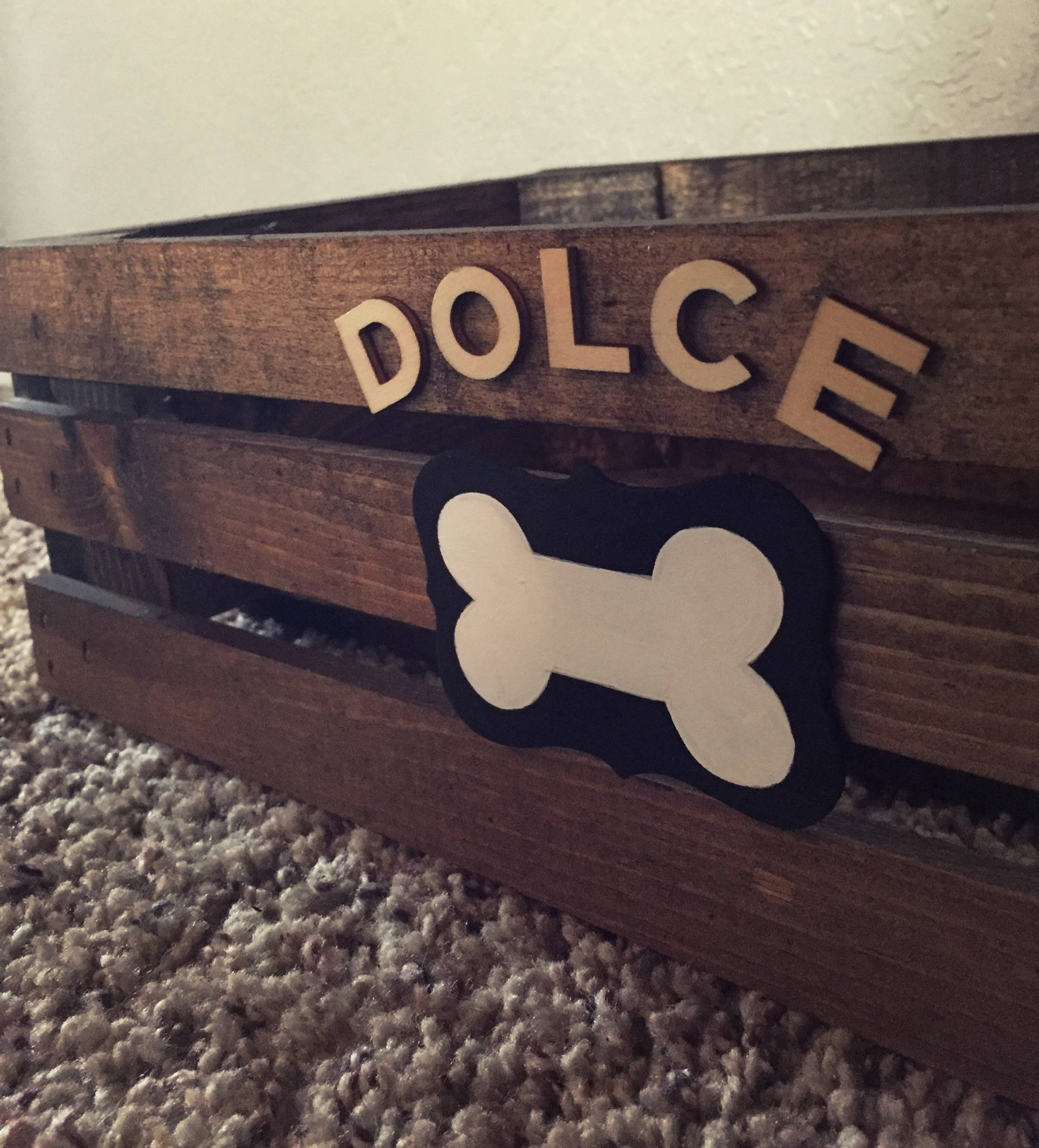 Dog toy box Personalized Bone