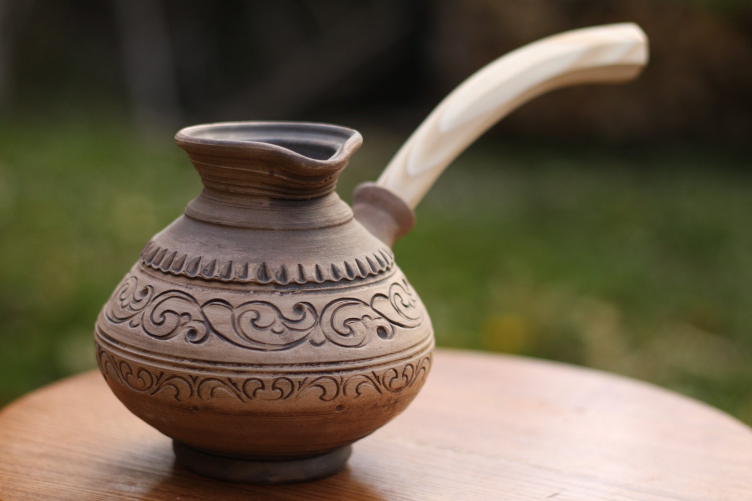 Rustic turkish coffee pot Ceramic cezve Handmade coffee maker