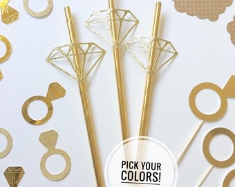 Bridal shower diamond straw toppers , breakfast at tiffanys bridal shower , breakfast at tiffanys straw toppers , diamond straw toppers