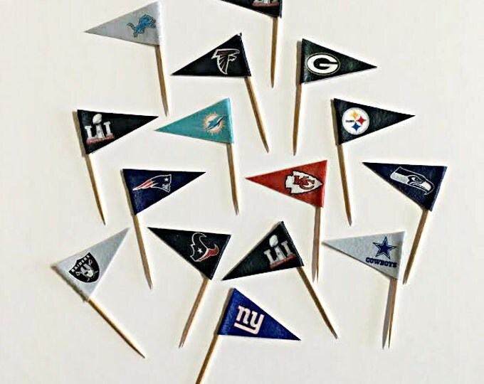 Edible Sports Team Flags for Cupcakes or Appetizers