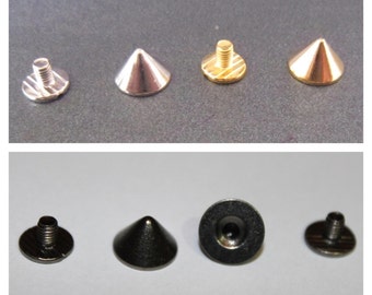 Converse Shoes Punk Spike Cone Screw Back Studs/Rivets in 9.5mm x 6mm - UK