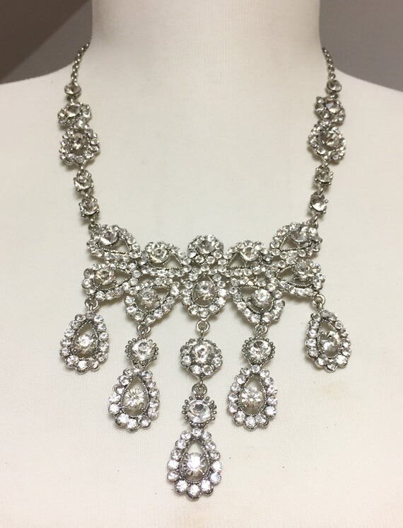 Crystal Bridal Necklace Set Stunning Crystal Necklace