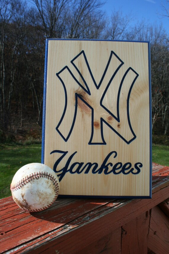 Custom Carved New York Yankees Wood Sign