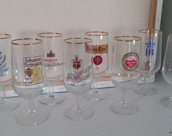 German logo gold trim beer glasses gold trim
