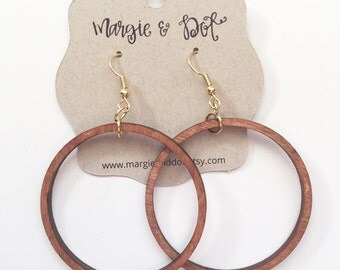 Joanna Gaines Inspired Earrings - Wood Hoops - Hoop Earrings