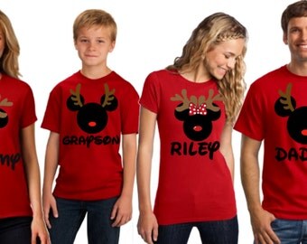 Disney Family Shirts I Christmas Disney Shirts I Mickey and Minnie Reindeer I Disney Princess I Minnie and Mickey Christmas Shirts
