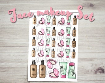 Cute Face Makeup Planner Stickers - for erin condren/happy planner - #76
