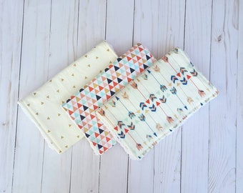 Gender neautral baby Burp cloth set- burpcloths, baby boy, baby girl, unisex baby gift, baby shower gift, burpie, burp rag, modern baby gift