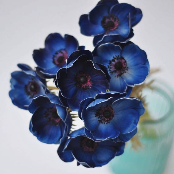 Blue anemones real touch flowers natural touch flower for
