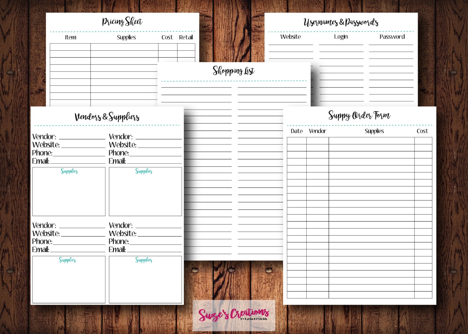 PRINTABLE Small Business Supplies Small Business Tools