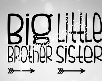 big brother, little sister svg dxf